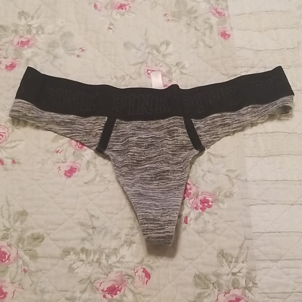 PINK gray and black thong